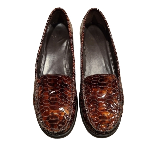 Vintage Stuart Weitzman Y2K 90s Low Platform Faux Snakeskin Shoe, Size 7.5 - Picture 8 of 16